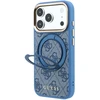 Dėklas Guess PU 4G Ring Stand MagSafe Case, skirtas iPhone 18 Pro, mėlynas