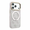 Guess PU 4G Ring Stand MagSafe dėklas skirtas iPhone 18 Pro rožinės spalvos