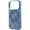 Dėklas Guess PU 4G Ring Stand MagSafe Case, skirtas iPhone 18 Pro, mėlynas