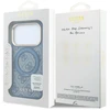 Guess PU 4G Ring Stand MagSafe dėklas, skirtas iPhone 18 Pro, mėlynas
