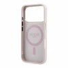 Guess PU 4G Ring Stand MagSafe dėklas skirtas iPhone 18 Pro rožinės spalvos