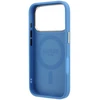 Guess PU 4G Ring Stand MagSafe dėklas, skirtas iPhone 18 Pro, mėlynas