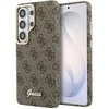 Guess PU 4G Script Metal Logo Magnetic dėklas skirtas Samsung Galaxy S26 Ultra Brown