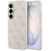 Guess PU 4G Script Metal Logo Magnetic dėklas skirtas Samsung Galaxy S26 rožinės spalvos