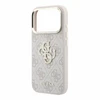Dėklas Guess PU 4G Strass Metal Logo Case for iPhone 18 Pro Max Rožinė
