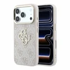 Dėklas Guess PU 4G Strass Metal Logo Case for iPhone 18 Pro Max Rožinė