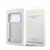 Guess PU 4G Strass Metal Logo dėklas skirtas iPhone 18 Pro Max rožinės spalvos