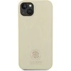 Guess GUHCP15SPS4DGPD iPhone 15 6.1" zoty/auksinis kietas dėklas, odinis 4G metalinis logotipas Strass