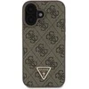 Apple iPhone 16 Guess Leather Metal Logo Strass Crossbody + Dirželis (GUHCP16SP4TDSCPW) dėklas telefonui rudos spalvos