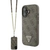 Apple iPhone 16 Guess Leather Metal Logo Strass Crossbody + Dirželis (GUHCP16SP4TDSCPW) dėklas telefonui rudos spalvos