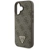 Apple iPhone 16 Guess Leather Metal Logo Strass Crossbody + Dirželis (GUHCP16SP4TDSCPW) dėklas telefonui rudos spalvos