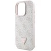 Guess Leather 4G Triangle Strass MagSafe Apple iPhone 16 Pro – dėklas telefonui rožinės spalvos
