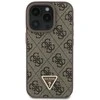 Guess Leather 4G Triangle Strass MagSafe Apple iPhone 16 Pro Max – dėklas telefonui rudos spalvos