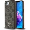Guess PU 4G Strass Triangle Metal Logo Apple iPhone 16e dėklas telefonui rudos spalvos