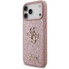 Dėklas Guess PU Fixed Glitter 4G Metal Logo Case for iPhone 18 Pro Max Rožinė