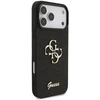 Guess PU fiksuotas blizgučių 4G metalinis logotipo dėklas, skirtas iPhone 18 Pro Max, juodas