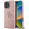 Guess Fixed Glitter Big 4G Apple iPhone 16 Pro – dėklas telefonui rožinės spalvos
