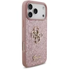 Dėklas Guess PU Fixed Glitter 4G Metal Logo Case for iPhone 18 Pro Max Rožinė