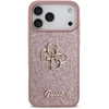 Dėklas Guess PU Fixed Glitter 4G Metal Logo Case for iPhone 18 Pro Max Rožinė