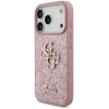 Dėklas Guess PU Fixed Glitter 4G Metal Logo Case for iPhone 18 Pro Rožinė