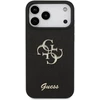 Guess PU fiksuotas blizgučių 4G metalinis logotipo dėklas, skirtas iPhone 18 Pro Max, juodas