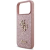 Dėklas Guess PU Fixed Glitter 4G Metal Logo Case for iPhone 18 Pro Max Rožinė