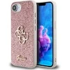 Guess PU Fixed Glitter 4G Metal Logo Apple iPhone 16e dėklas telefonui rožinės spalvos
