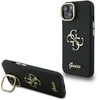 Guess PU Grained 4G Logo Stand Camera Frame dėklas skirtas Apple iPhone 13 juodos spalvos