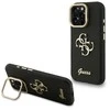 Guess PU Grained 4G Logo Stand Camera Frame dėklas skirtas Apple iPhone 15 Pro juodos spalvos
