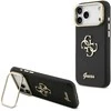 Guess PU Grained 4G Logo Stand Camera Frame dėklas skirtas Apple iPhone 17 Pro Max juodos spalvos