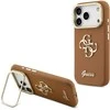 Guess PU Grained 4G Logo Stand Camera Frame dėklas skirtas Apple iPhone 17 Pro rudos spalvos
