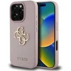 Dėklas Guess PU Grained 4G Metal Logo dėkals tavo Apple iPhone 16 Pro rožinės spalvos