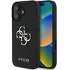 Guess Grained Big 4G Logo Small Classic Logo Apple iPhone 16 dėklas telefonui juodos spalvos