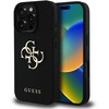 Dėklas Guess PU Grained 4G Metal Logo dėkals tavo Apple iPhone 16 Pro juodos spalvos