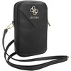 Guess PU Grained 4G Metal Logo Wallet krepšys telefonui Zipper juodos spalvos