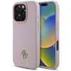 Guess PU Grained 4G Small Metal Logo MagSafe Apple iPhone 16 Pro Max dėklas telefonui rožinės spalvos