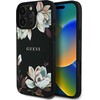 Guess Grained Printed Flower Pattern MagSafe - dėklas skirtas Apple iPhone 16 Pro juodas