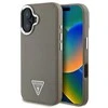 Guess PU Grained Triangle Logo Apple iPhone 16 dėklas telefonui rudos spalvos