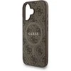 Guess PU Leather 4G Colored Ring Strap MagSafe dėklas skirtas Apple iPhone 16 rudos spalvos