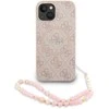 Guess PU Leather 4G Colored Ring Strap MagSafe dėklas skirtas Apple iPhone 15 rožinės spalvos