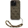 Guess PU Leather 4G Colored Ring Strap MagSafe dėklas skirtas Apple iPhone 16 Pro Max rudos spalvos