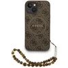 Guess PU Leather 4G Colored Ring Strap MagSafe dėklas skirtas Apple iPhone 15 rudos spalvos