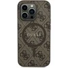 Guess GUHMP14LG4GFRW Apple iPhone 14 Pro 6.1" rudos spalvos dėklas 4G Collection Leather Metal Logo MagSa