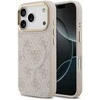 Guess PU Leather 4G Gold Frame MagSafe dėklas skirtas Apple iPhone 17 Pro rožinės spalvos