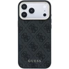 Guess PU odos 4G auksinio rėmelio „MagSafe“ dėklas, skirtas „iPhone 18 Pro“, juodas