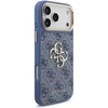 Dėklas Guess PU Leather 4G Metal Logo Gold Frame Case for iPhone 18 Pro Max Mėlyna