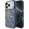 Dėklas Guess PU Leather 4G Metal Logo Gold Frame Case for iPhone 18 Pro Mėlyna