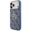 Dėklas Guess PU Leather 4G Metal Logo Gold Frame Case for iPhone 18 Pro Max Mėlyna