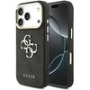 Guess PU Leather 4G Metal Logo Gold Frame dėklas skirtas Apple iPhone 17 Pro juodos spalvos