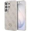 Guess PU Leather 4G Strass Logo Gold Frame Magnetic dėklas skirtas Samsung Galaxy S26 Ultra rožinės spalvos